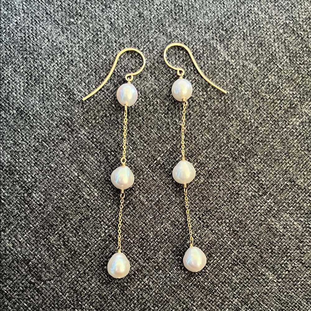 Gold Filled Pearl Drop Earrings
